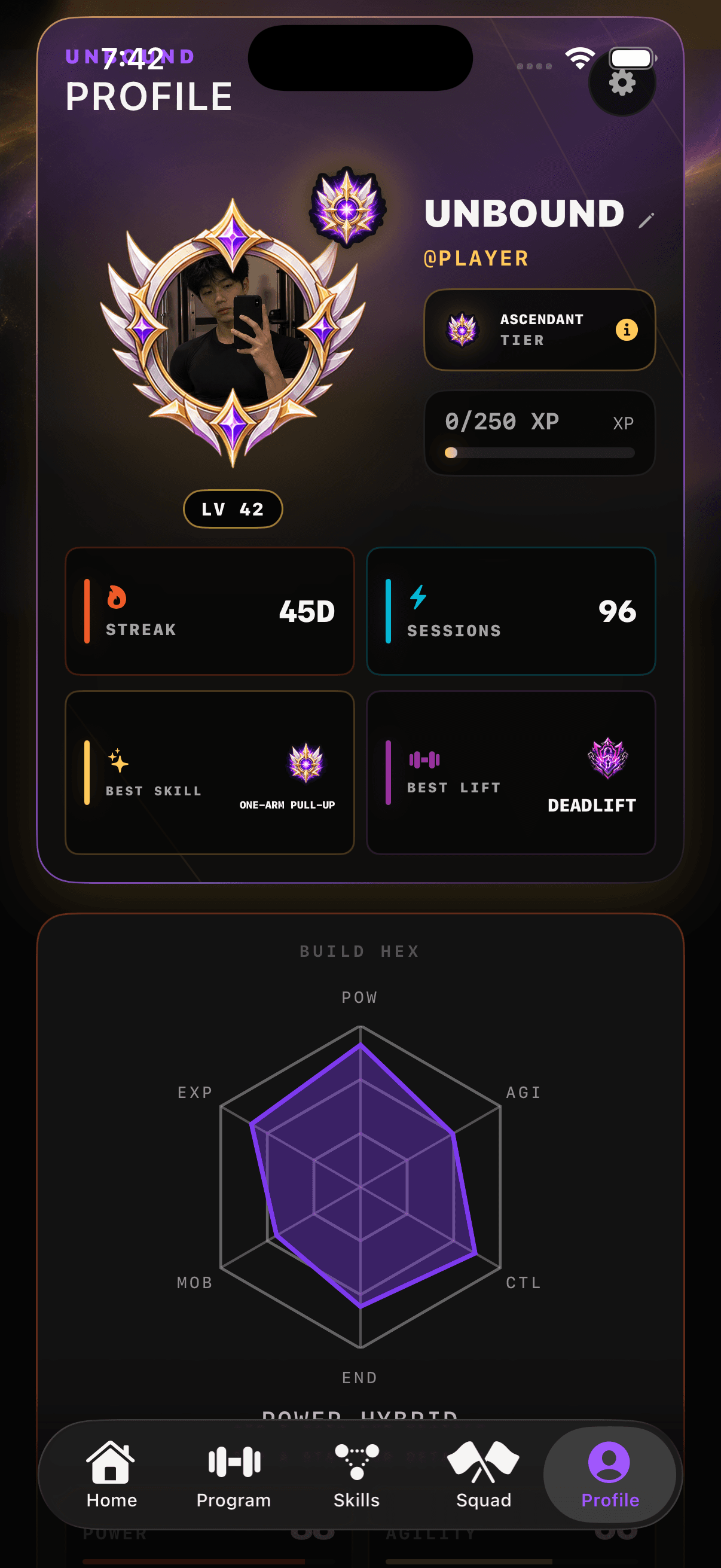UNBOUND app screen